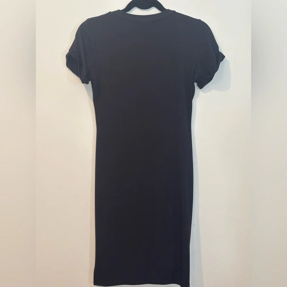 Lulu's Black Crew Neck Short Sleeve T Shirt Mini Dress - Picture 6 of 10